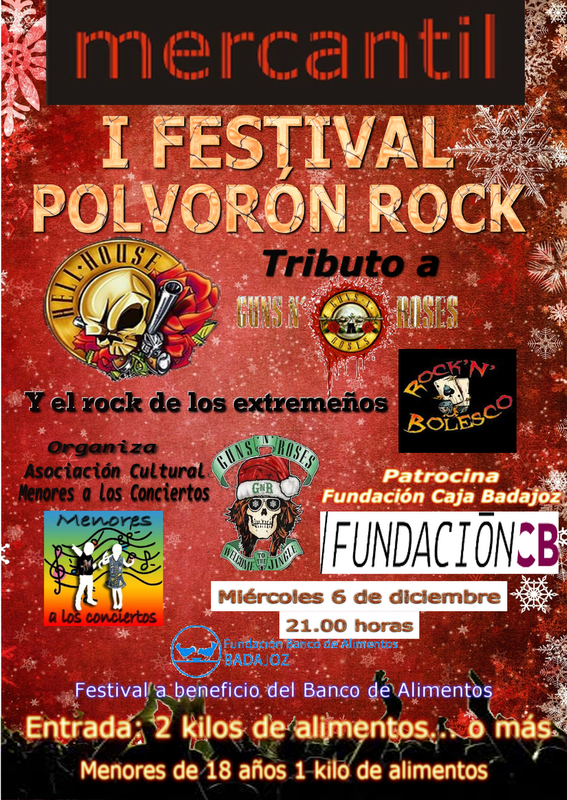 El I Festival Polvorón Rock a beneficio del Banco de Alimentos llega el 6 de diciembre