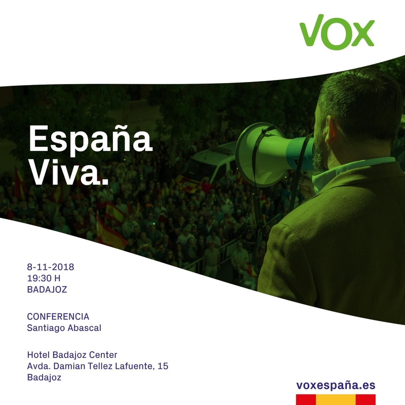 Conferencia de Santiago Abascal, presidente de VOX, en Badajoz