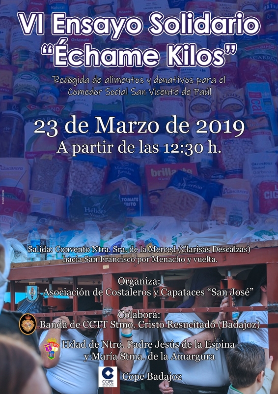 Este sábado 23 de marzo se celebra el VI Ensayo Solidario ''Échame Kilos''