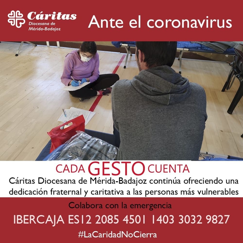 Cáritas lanza una campaña para llamar a la solidaridad de todos ante el Coronavirus