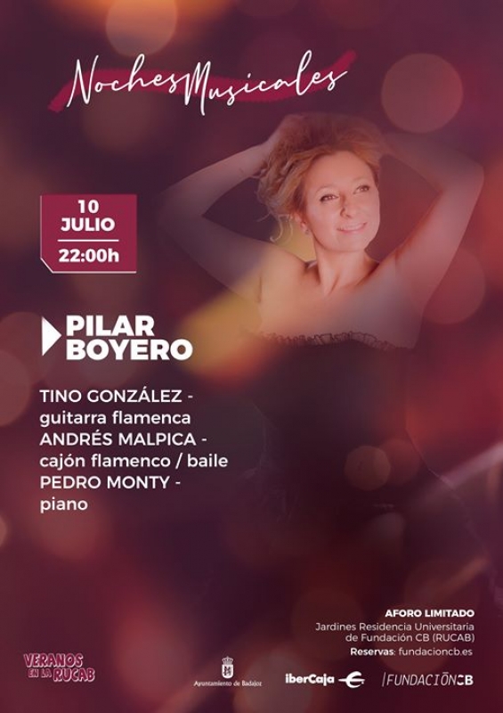 Pilar Boyero ofrecerá un repertorio de flamenco y copla acompañada de Tino González