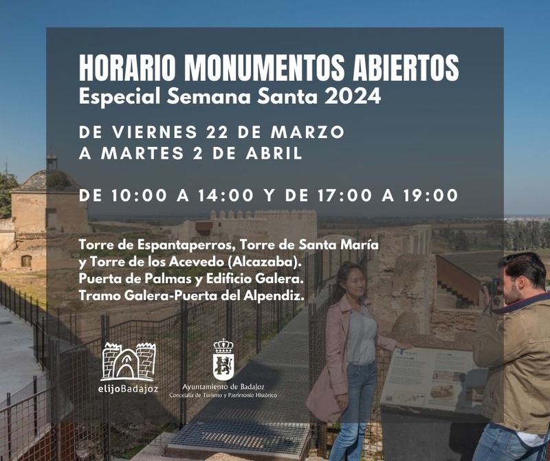 Horario especial de los monumentos de Badajoz por Semana Santa