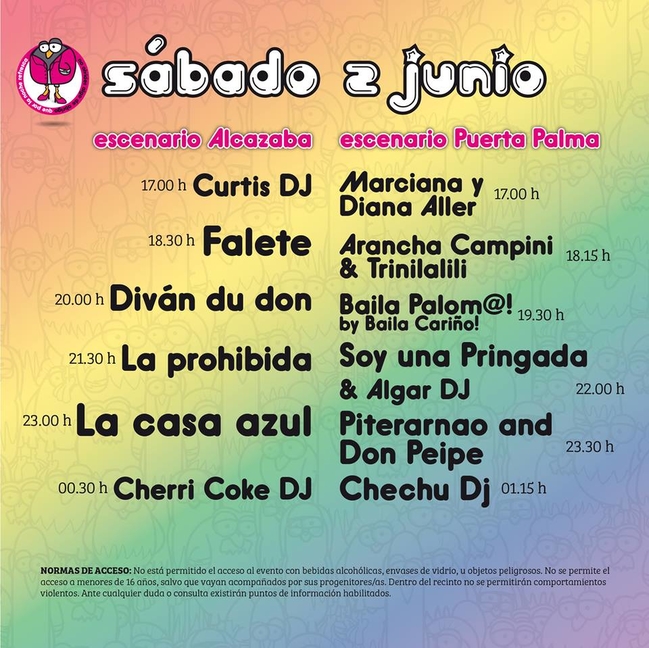 Programa de Los Palomos Badajoz 2018
