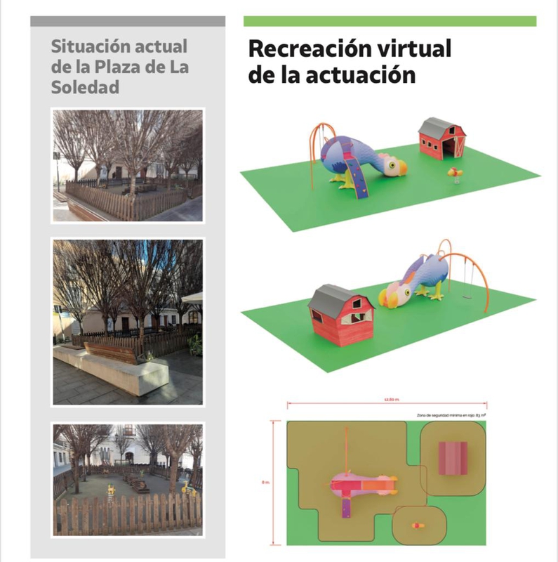 Los niños de Badajoz podrán disfrutar la próxima semana del nuevo parque infantil de la Plaza de la Soledad 