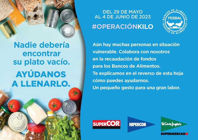 El Corte Ingls se compromete con la Operacin Kilo de Bancos de Alimentos con donaciones en caja, web y app 