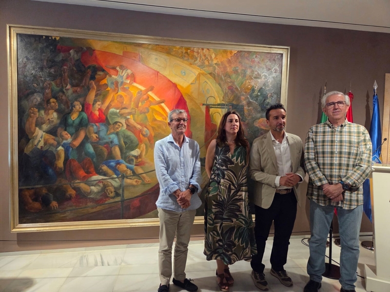 El cuadro 'Fusilamientos en la plaza de toros de Badajoz' protagoniza una muestra en el Museo de Bellas Artes de Badajoz