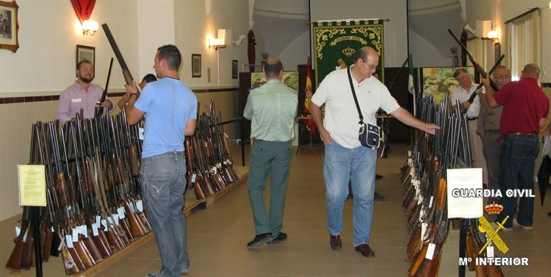 La Guardia Civil subasta 282 armas en Badajoz el próximo 16 de junio