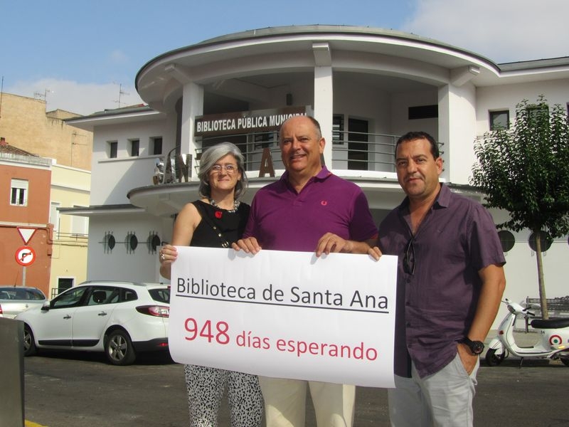  El PSOE critica los 948 días que se ha tardado en abrir la Biblioteca de Santa Ana tras terminar las obras 