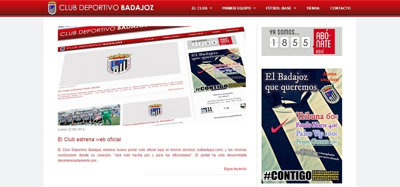 El Club Deportivo Badajoz estrena web oficial