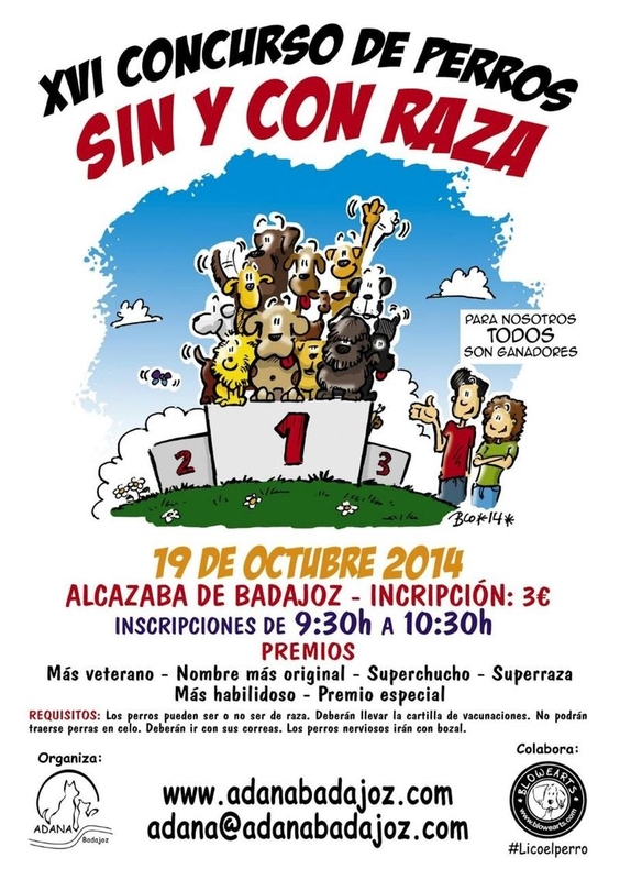 Adana celebra este domingo en Badajoz su XVI Concurso de Perros sin y con raza
