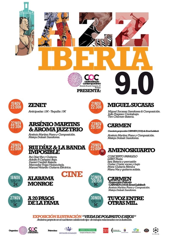 El ciclo de música y cine ''Jazziberia 9.0'' arrancará este sábado en Badajoz con la actuación del cantante ''Zenet''