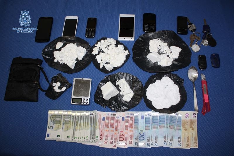 Cinco detenidos y 471 gramos de cocaína incautados en una operación antidroga en Badajoz