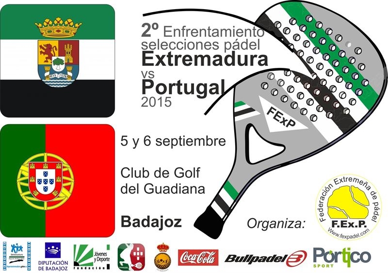 El 'II Enfrentamiento Selecciones Pádel Extremadura vs Portugal' se disputará en Badajoz