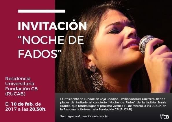 Soraia Branco ofrece una 'Noche de Fados' en la Residencia Universitaria de la Fundación Caja Badajoz
