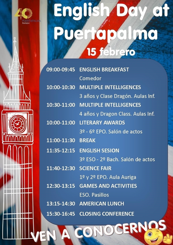 Más de 500 escolares participarán en el 'English Day' del Colegio Puertapalma de Badajoz 