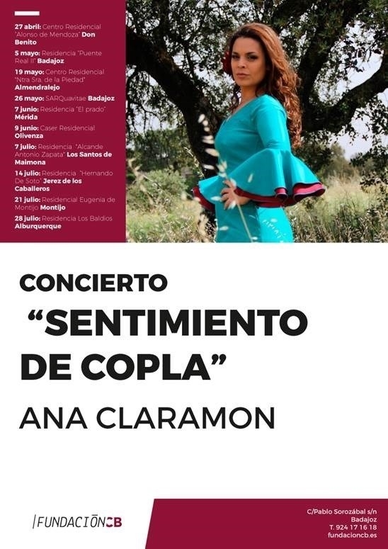 Fundación Caja Badajoz organiza un nuevo ciclo de conciertos de copla de la mano de la artista Ana Claramón