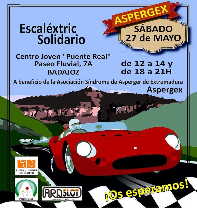La Asociación Síndrome de Asperger de Extremadura celebra en Badajoz un Scalextric Solidario