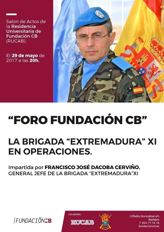 El general jefe Francisco José Dacoba ofrece esta tarde en Badajoz una charla sobre la Brigada Extremadura XI
