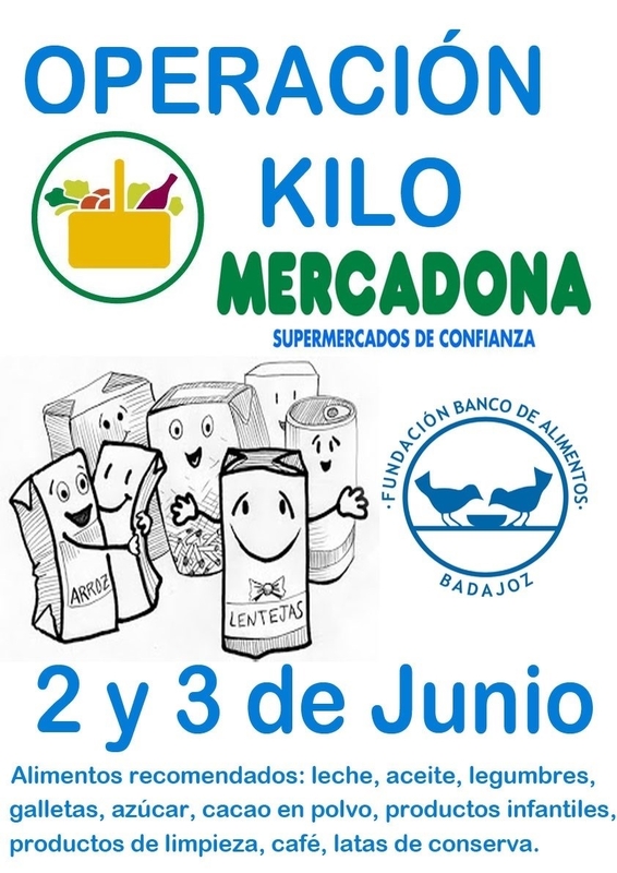 Mercadona y la Fundación Banco de Alimentos de Badajoz ponen en marcha una 'Operación kilo'