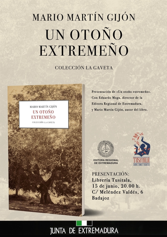 El director de la Editora Regional presenta en Badajoz la obra 'Un otoño extremeño' junto al autor Mario Martín Gijón