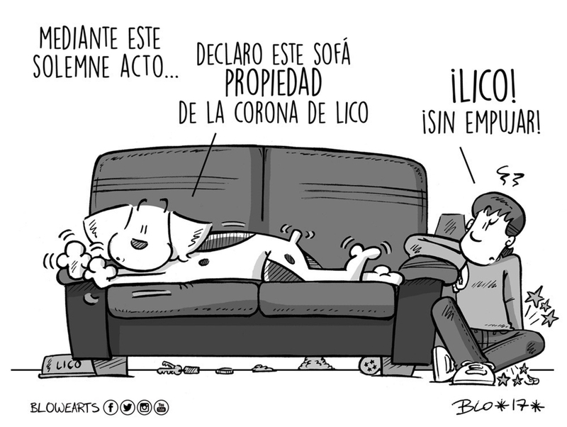 Una exposición de viñetas sobre la relación de un hombre y su perro de Pablo Gómez llega al Corte Inglés de Badajoz