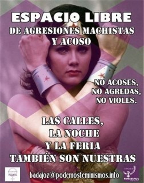 El Círculo Feminismos de Podemos Badajoz lanza una campaña contra las agresiones sexuales para la Feria de San Juan