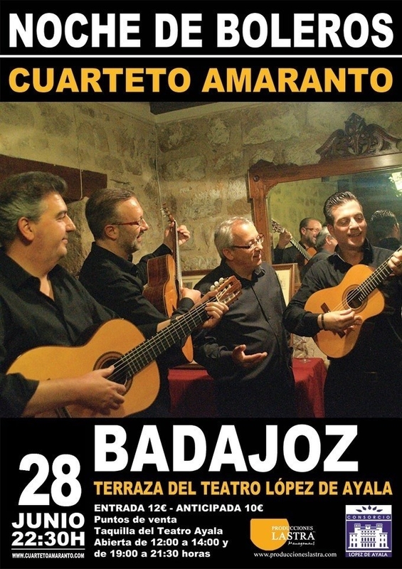 El cuarteto Amaranto ofrecerá este miércoles una 'Noche de boleros' en la terraza del Teatro López de Ayala
