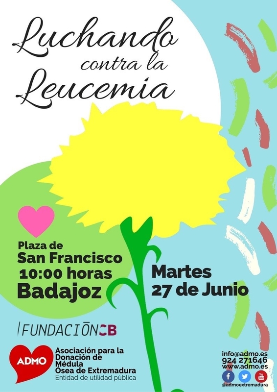 La Asociación para la Donación de Médula Ósea reparte este martes en Badajoz flores para sensibilizar sobre la leucemia