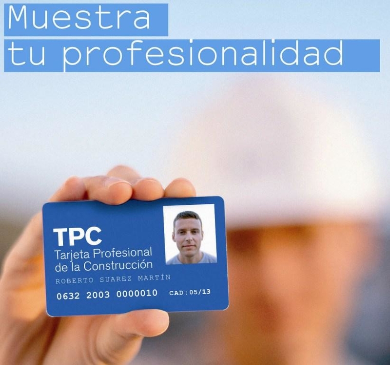 Formación y Empleo impartirá cursos para la obtención de la TPC 'Tarjeta profesional de la Construcción'