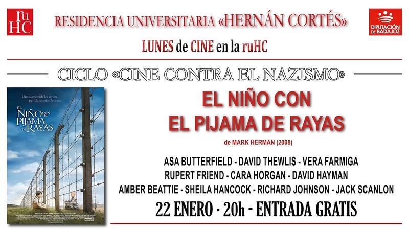 La R.U. Hernán Cortés programa la película ''El niño con el pijama de rayas''