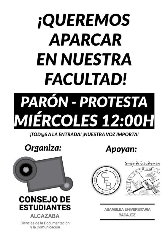 La Facultad de Documentación protesta por las restricciones de aparcamiento en la Alcazaba
