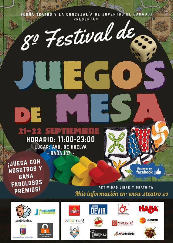 Los próximos 21 y 22 de Septiembre se celebrará el ''VIII Festival de Juegos de Mesa de Badajoz''