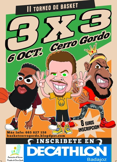 Cerro Gordo celebra este sábado un Torneo 3x3 de Basket