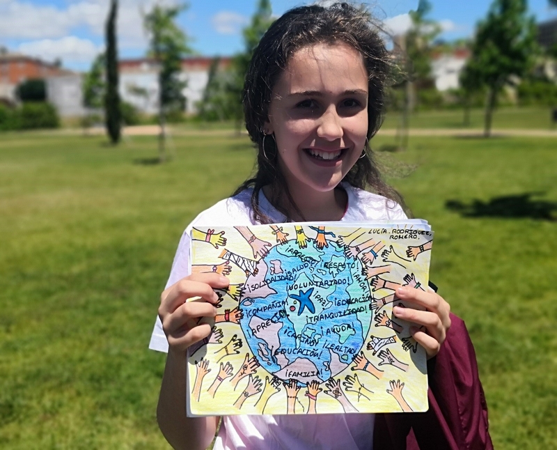 Una niña de Badajoz, ganadora del Concurso Nacional de Dibujo del Día del Voluntario de ''la Caixa''