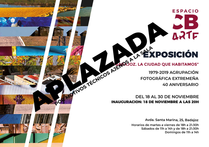 Cancelada la inauguración de la exposición ''Badajoz, la ciudad que habitamos''