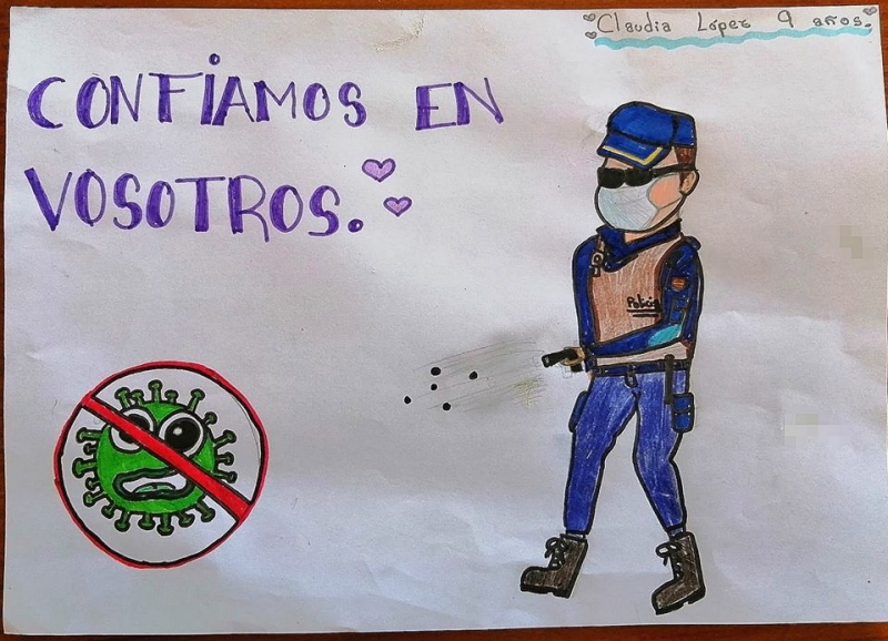 Policía local publica la trigésima séptima tanda de dibujos infantiles