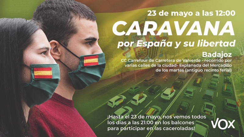 Badajoz acogerá una ''manifestación Caravana'' por España y su libertad