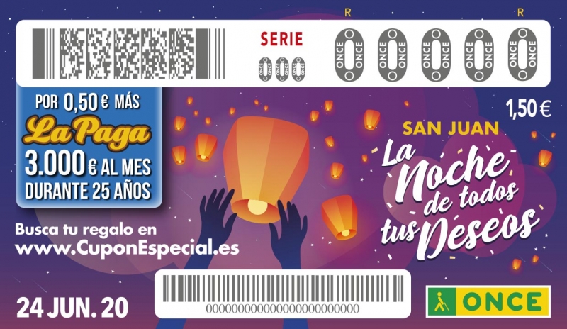 La ONCE celebra San Juan con un cupón especial para hacer inolvidable 'La noche de todos tus deseos'