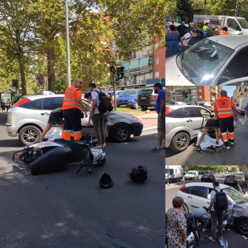 Un motorista resulta herido en Badajoz tras chocar contra un vehículo