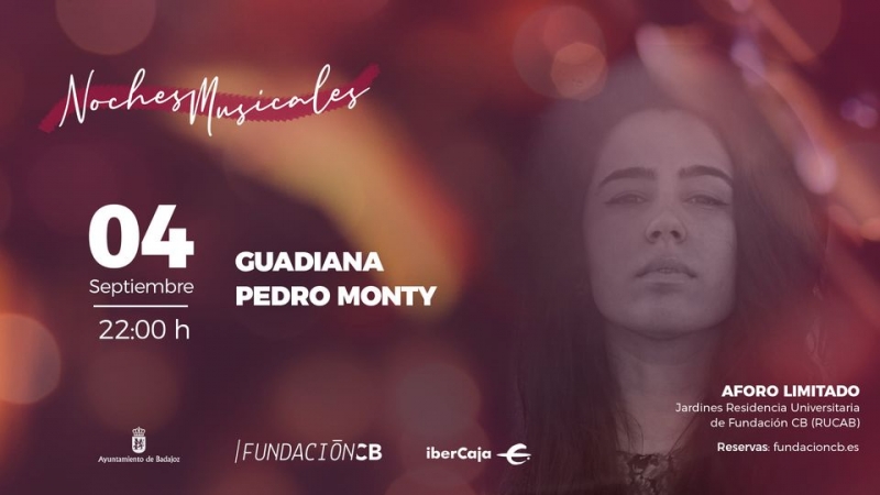 La artista Guadiana Almena y Pedro Monty cerrarán el próximo 4 de septiembre el ciclo de conciertos ''Noches Musicales''