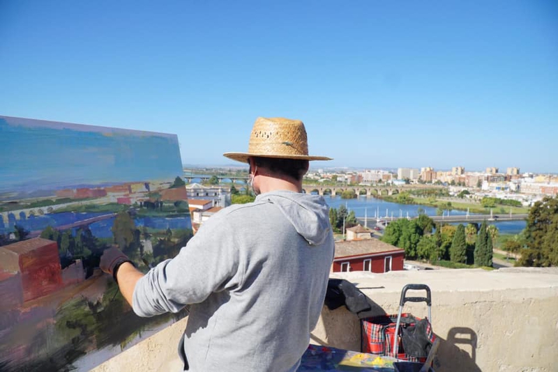 El XXI Concurso de Pintura al Aire Libre Ciudad de Badajoz dejó el nivel muy alto