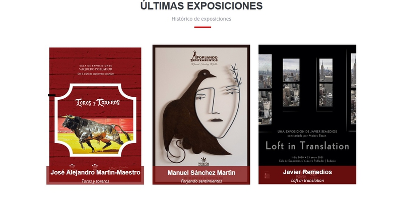 La sala de exposiciones Vaquero Poblador de la Diputación de Badajoz estrena página web