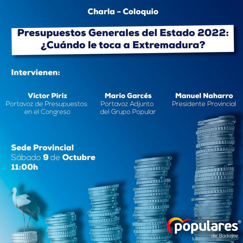El PP de la provincia de Badajoz reivindica que los PGE de 2022 sean los presupuestos que cumplan con el futuro de Extremadura y los extremeños