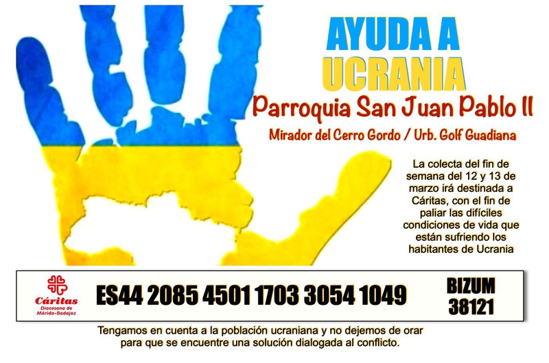 La Parroquia San Juan Pablo II de Badajoz organiza una colecta para Ucrania