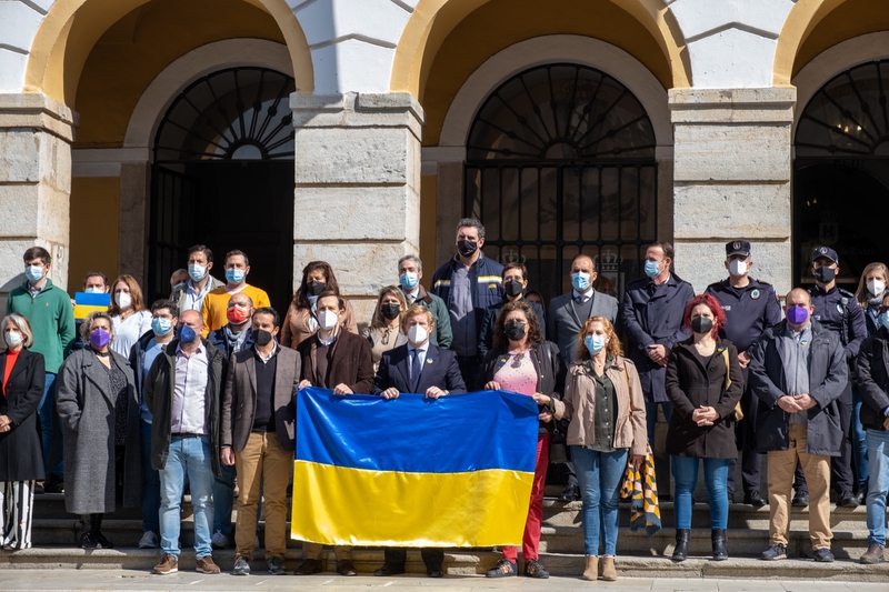 Badajoz muestra su rechazo a la invasión de Ucrania