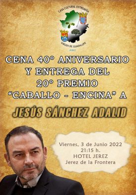 Jesús Sánchez Adalid, galardonado con el XX  Premio 