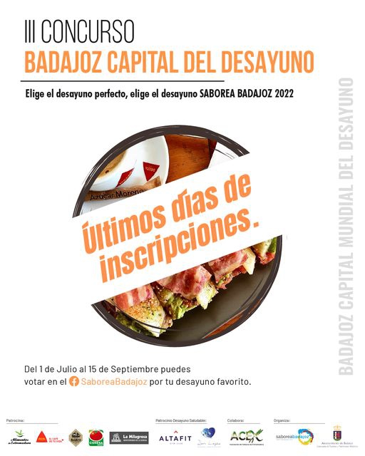 últimos días para apuntarse al concurso Badajoz capital del desayuno