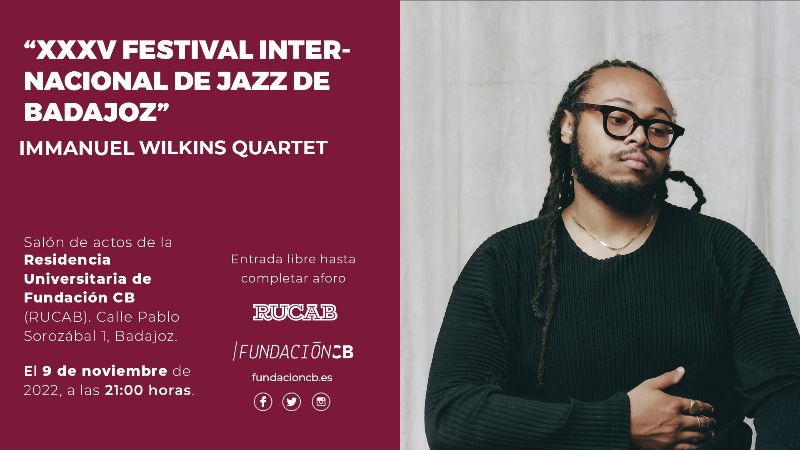 Immanuel Wilkins Quartet abrirá el Festival de Jazz de Badajoz en la RUCAB