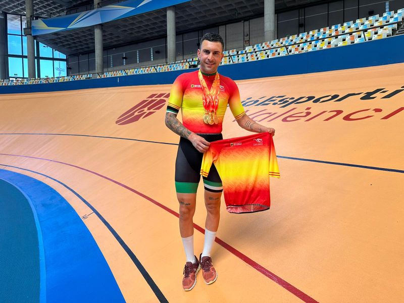Rubén Tanco termina el fin de semana con tres medallas en el Campeonato de España de Pista de ciclismo Paralímpico y Élite-sub23