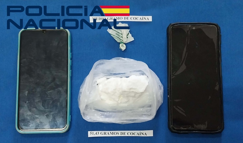 Detenidos tres jóvenes que portaban más de 50 gramos de cocaína entre sus pertenencias 